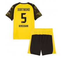 Borussia Dortmund Ramy Bensebaini #5 Koszulka Podstawowa dzieci 2025-26 Krótki Rękaw (+ krótkie spodenki)